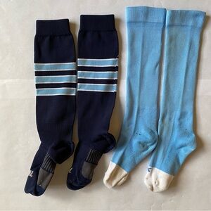 Baseball Socks Blue and Navy Striped Socks